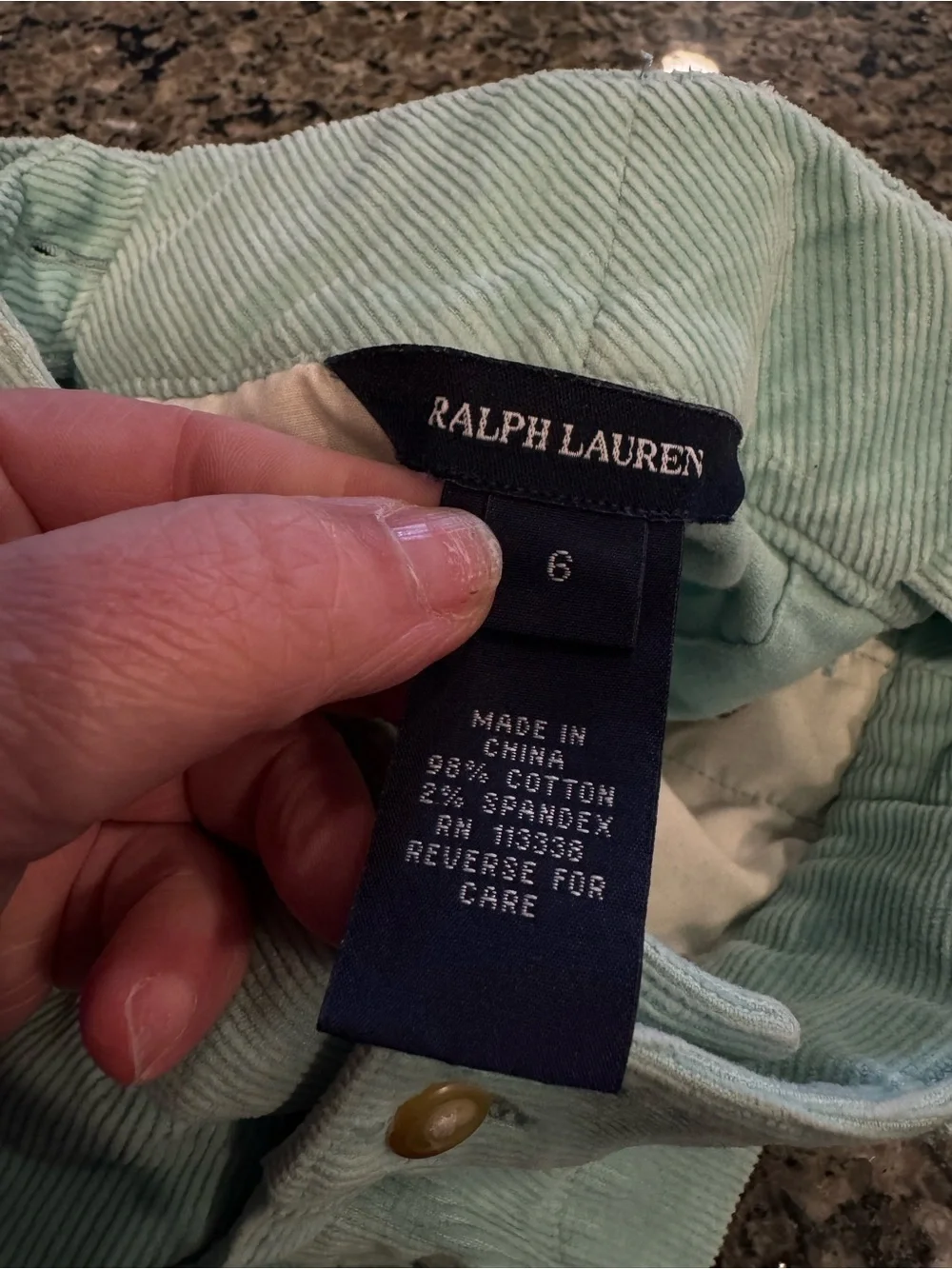 Ralph Lauren Mint Green Corduroy Dog Embroidered Skirt Girls Size 6 Preppy